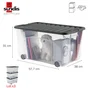 Lot de 3 bacs SUNDIS polypropylene transparent l.38 x H.31 cm, 50 l