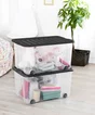 Lot de 3 bacs SUNDIS polypropylene transparent l.38 x H.31 cm, 50 l