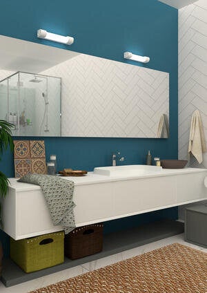 Réglette led pour salle de bain Bagno S19 l'interrupteur + prise, ARIC, L.35.1 cm 7.2 W blanc