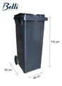 Poubelle de rue sur roue homologuée NF 120 l gris
