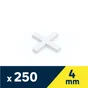 Lot de 250 croisillons X DEXTER, Ep.4 mm