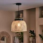 Suspension bambou, INSPIRE Ninon, diam.35 cm, noir