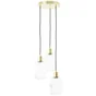 Suspension rond INSPIRE Dipsy 3 x E27 diam.25 cm laiton brosse/verre