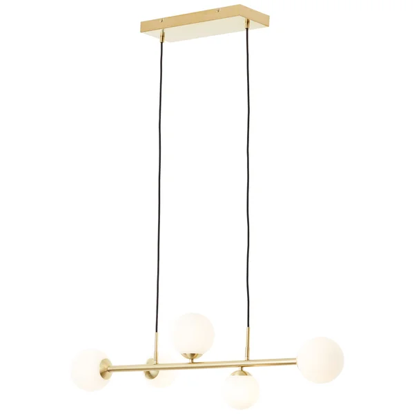 Suspension INSPIRE Callas 5 x g9 l.88 laiton brosse/verre