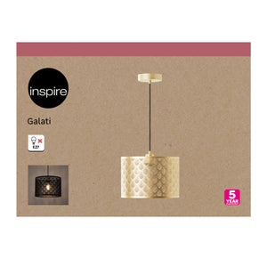 Suspension INSPIRE Galati E27 diam.30 cm laiton brosse