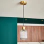 Suspension INSPIRE Dipsy E27 diam.14 cm laiton brosse/verre