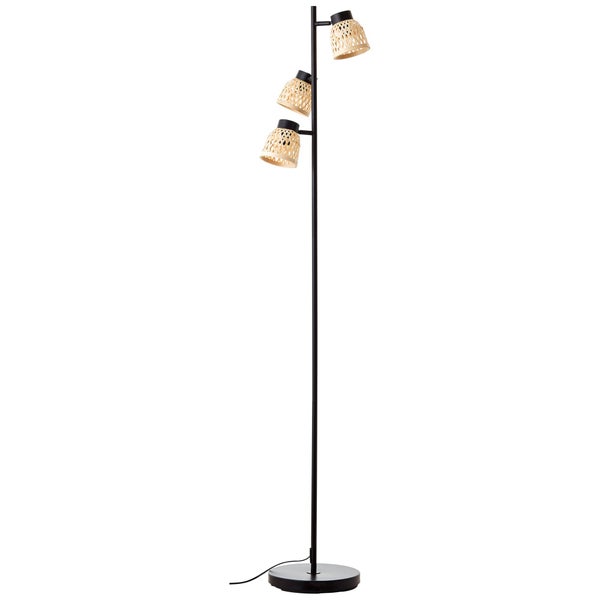 Lampadaire métal droit, INSPIRE Ninon, H.160 cm, noir