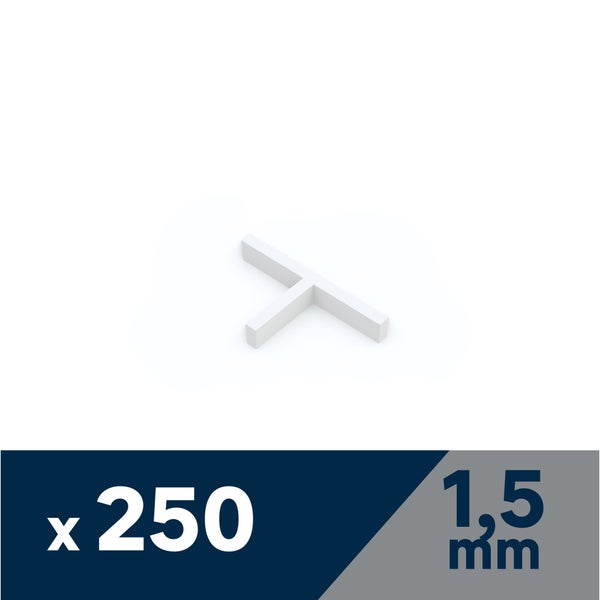 Lot de 250 croisillons T DEXTER, Ep.1.5 mm