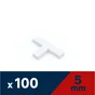 Lot de 100 croisillons T DEXTER, Ep.5 mm