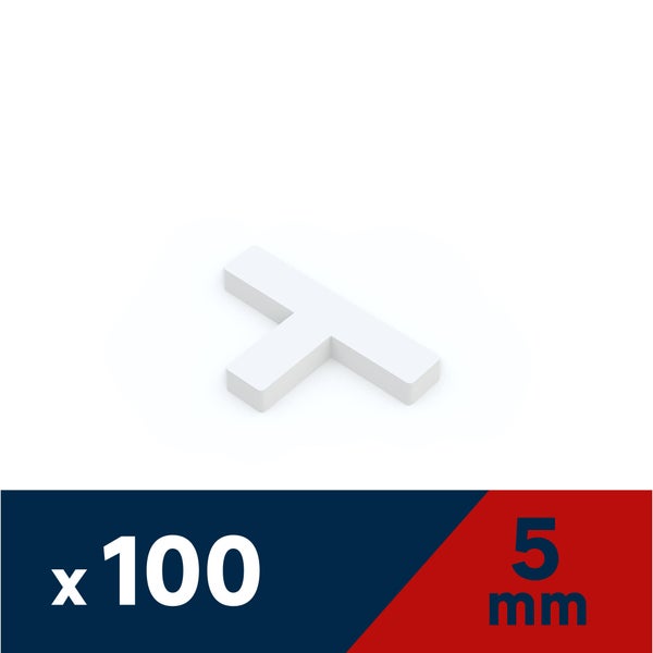 Lot de 100 croisillons T DEXTER, Ep.5 mm