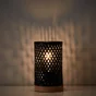 Lampe bambou, INSPIRE Ninon, H.23cm, noir