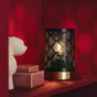 Lampe métal chic, INSPIRE Galati, H.19cm, noir/laiton