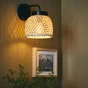 Applique mural, INSPIRE Ninon, E27, métal noir et bambou