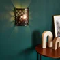 Applique chic demi-lune, INSPIRE Galati, E14, métal noir et laiton
