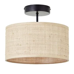 Plafonnier 1 x E27, raphia, Carvi, INSPIRE D.30 cm