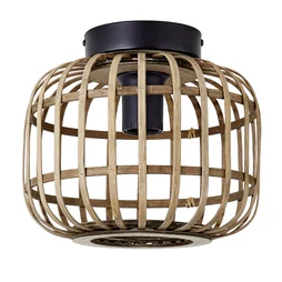 Plafonnier bambou, INSPIRE Manihi, E27, diam.25 cm