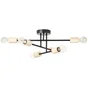 Plafonnier 6 x E27, nature metal et bois, Lina, INSPIRE, L.60 cm