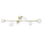Plafonnier 6 x G9, glamour, laiton et verre opalin, Callas, Inspire L.98 cm
