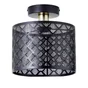 Plafonnier 1 x E27, glamour, metal noir et laiton, Galati, INSPIRE, D.25 cm
