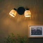 Rampe 2 spots NINON, E14, metal noir / bambou, INSPIRE