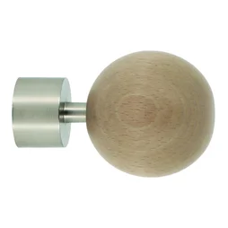 Embout pour barre à rideau SPHERE, Diam.28 mm, bois chene clair Archi design,