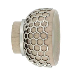 Embout pour barre à rideau Coupelle, Diam.28 mm, bois beige Archi design,