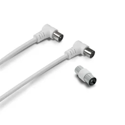 Cable coaxial male/femelle coudee, 2m, Metronic