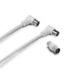 Cable coaxial male/femelle coudee, 2m, Metronic