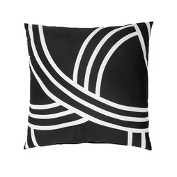 Coussin henri 35x35cm blanc noir 1px
