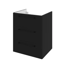 Meuble sous-vasque, 3t l.60 x H.73 x P.46 cm, noir mat, Remix