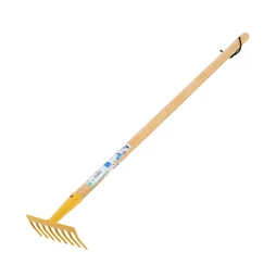 Râteau pour enfants avec manche en bois, jaune, REVEX