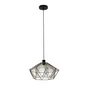 Suspension INSPIRE Pyros E27 diam. 45 cm métal noir/raphia