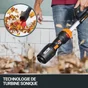 Souffleur sur batterie WORX Wp544e.9 20 V sans batterie