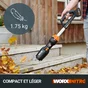 Souffleur sur batterie WORX Wp544e 20 V