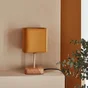Lampe Akora, bois, jaune, H.23 cm INSPIRE, E14