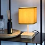 Lampe Akora, bois, jaune, H.23 cm INSPIRE, E14
