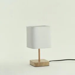 Lampe Akora, bois, blanc, H.23 cm INSPIRE, E14
