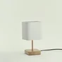 Lampe Akora, bois, blanc, H.23 cm INSPIRE, E14