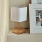 Lampe Akora, bois, blanc, H.23 cm INSPIRE, E14