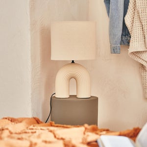 Lampe Vaska, céramique, crème, H.41 cm INSPIRE, E27
