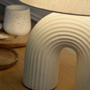 Lampe Vaska, céramique, crème, H.41 cm INSPIRE, E27