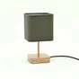 Lampe Akora, bois, vert, H.23 cm INSPIRE, E14