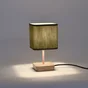 Lampe Akora, bois, vert, H.23 cm INSPIRE, E14