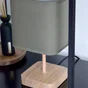 Lampe Akora, bois, vert, H.23 cm INSPIRE, E14