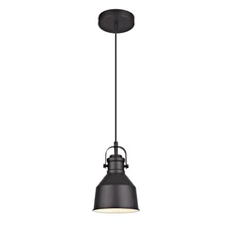 Suspension Ezio, E27, diam. 16 cm, metal noir, INSPIRE