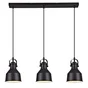 Suspension Ezio, 3XE27, L76 cm, métal noir, Inspire