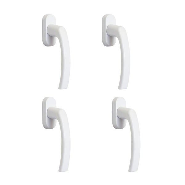 Poignée de fenêtre Eva, aluminium brillant blanc