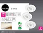 Spots encastrable, led, BAMA, rond, 4000K, GU10, blanc, classe A, lot de 3, Inspire