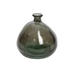 Vase verre transparent noir, 18 x 18 cm