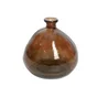 Vase verre transparent brun, 18 x 18 cm